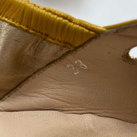 TODS Foldable Yellow Leather Ballet Flats 38/ 8 - Picture 9 of 9